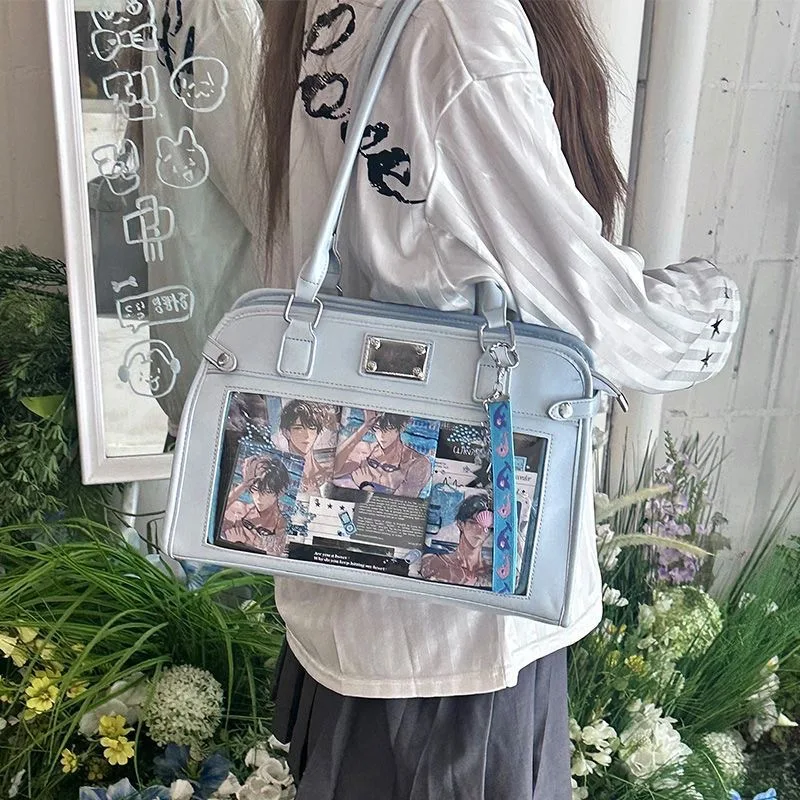 HAEX Y2K Designer Women Ita Bags 2025 PU Small Capacity DIY Anime Badge Crossbody Shoulder Bag Subculture JK Uniform Bolso Mujer