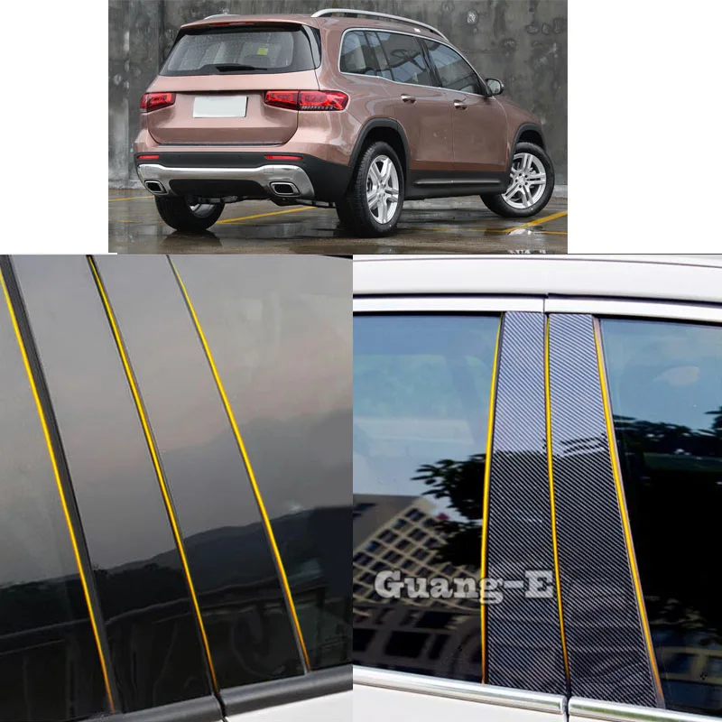 

Car PC Material Pillar Post Cover Door Trim Window Piano Black Molding Sticker Plate Parts For Mercedes Benz GLB 2020 2021-2024