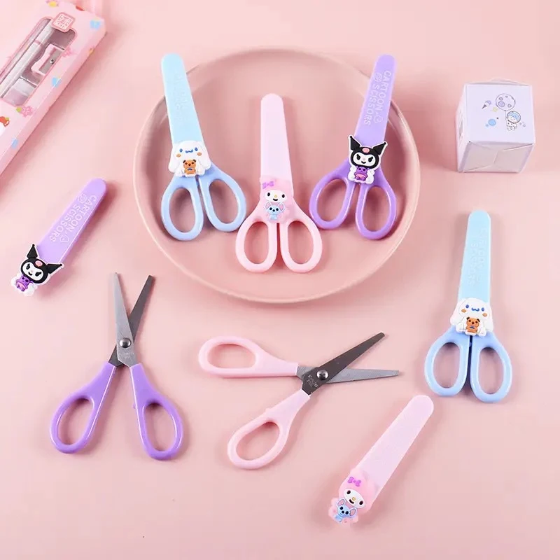 

MINISO Sanrio Kawaii Household Scissors Kuromi Handmade knife Cinnamoroll Melody Cartoon Anime Cute Office Stationery Supplies