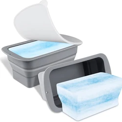 Foldable Silicone Large Ice cube tray Large Ice Box With Lid Extra Large Ice Tray Easy to Demold and Store