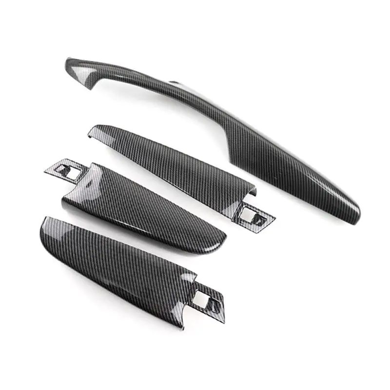 Carbon Fiber Style 4pcs LHD/RHD Car Accessories Interior Door Panel Armrest Cover Trim For BMW 5 Series F10 F18 2011 2012 - 2017