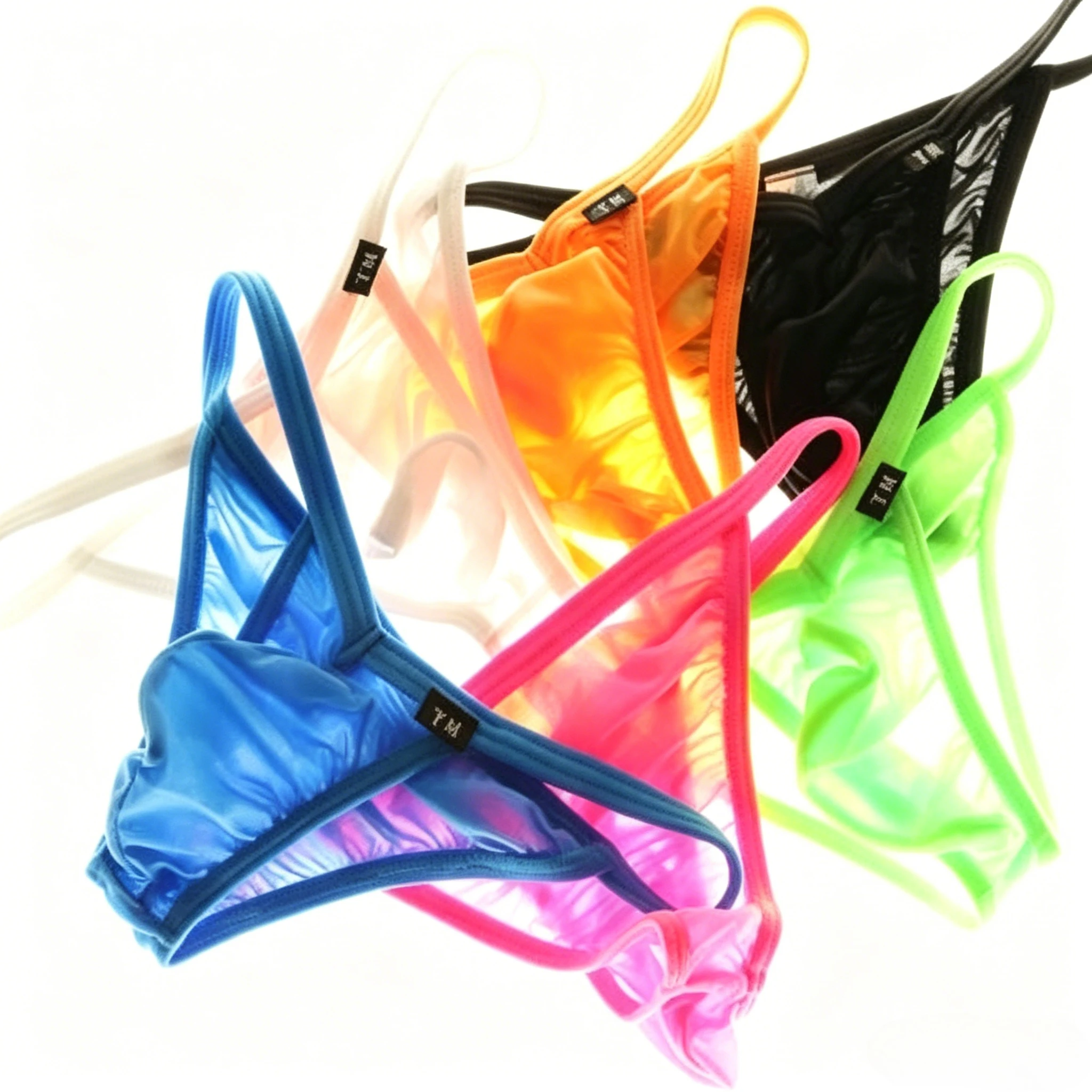 

Ice Silk Low Waist Thin Stretch Bikini Briefs for Men Sexy U-Pouch Breathable Smooth Daily Underwear