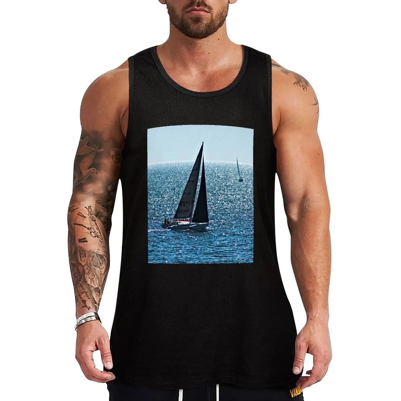

Regatta Sailboats Sailing Seascape Tank Top summer clothes man 2025 T-shirt Men's gym summer 2025 sleeveless tshirts for men