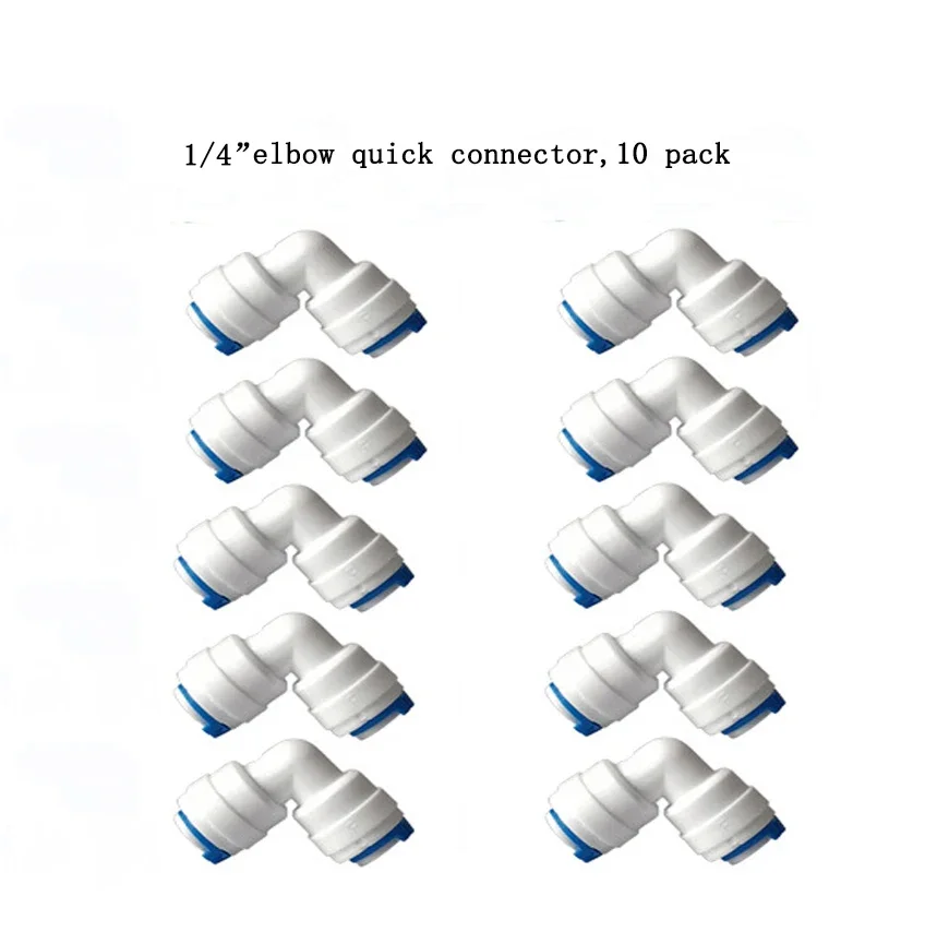 1/4" 3/8" średnica zewnętrzna Szybkozłączka Wciskana rurka wodna RO Prosty trójnik Kolanko Zestaw złączek do zaworu kulowego 10. 25 PAKIETÓW