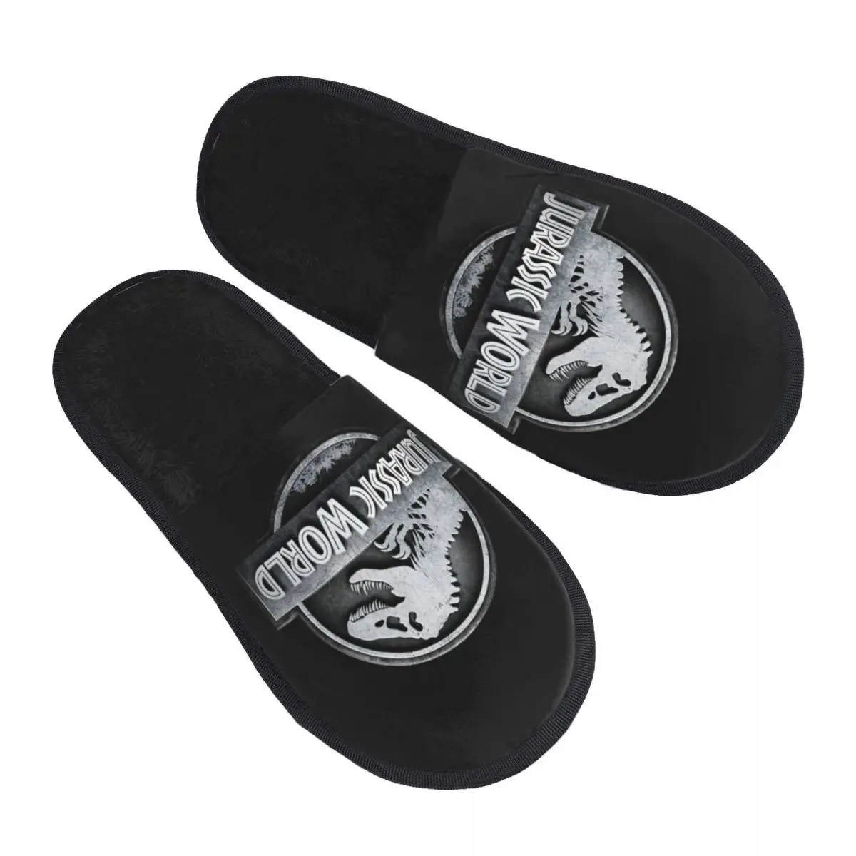 Custom Jurassic Parks Cozy Scuff With Memory Foam Slippers Women Dinosaur Print Hotel House Shoes