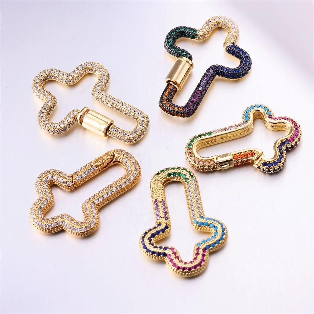 

Коннекторы-карабины Juya, открывающиеся, круглые, для изготовления ювелирных изделий своими руками, аксессуары для создания украшений с кубическим цирконием, оптом