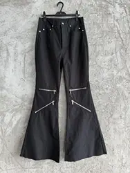 Owen Seak Men's Cargo Pants Stacked Men Flared Casual Streetwear Luxury Designer Trousers Autumn Solid Black Pant Size XL
