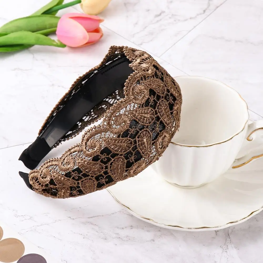 Головные уборы, винтажная полая нескользящая повязка на голову для девочек, женский обруч для волос, корейская повязка на голову, кружевные повязки для волос