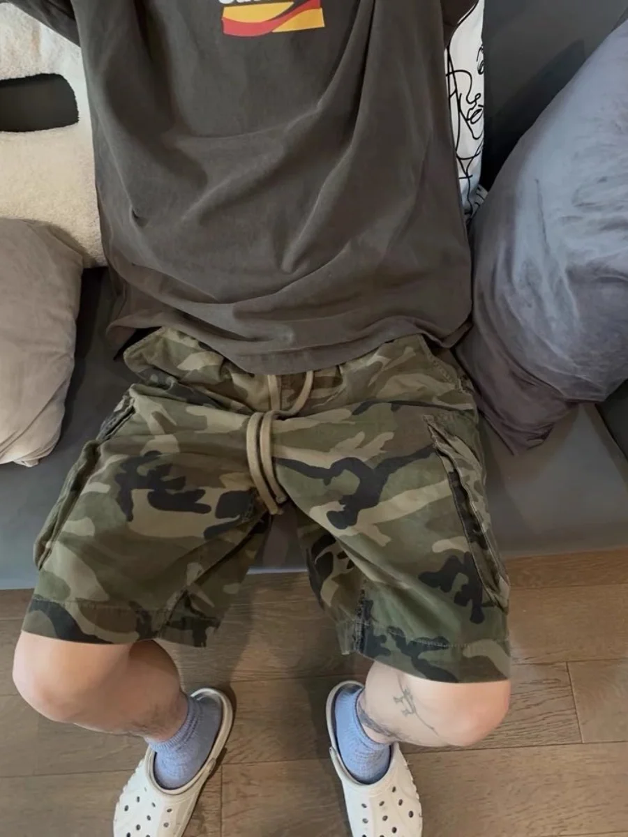 

American Retro Camouflage orts Men's Loose Casual Large ket Five-Quarter Street Sle Trendy Brand Youth Summer Leisure ...