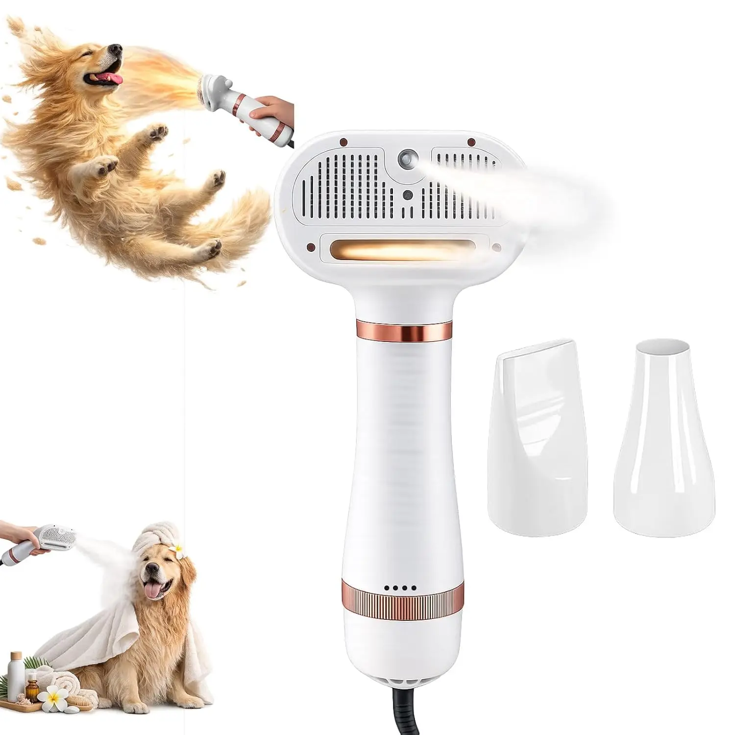 Calm Home Grooming Tool For Daily  All-in-One Steam Pet Grooming Brush For Dogs & Cats, Soft Brushing With Drying & Deshedding