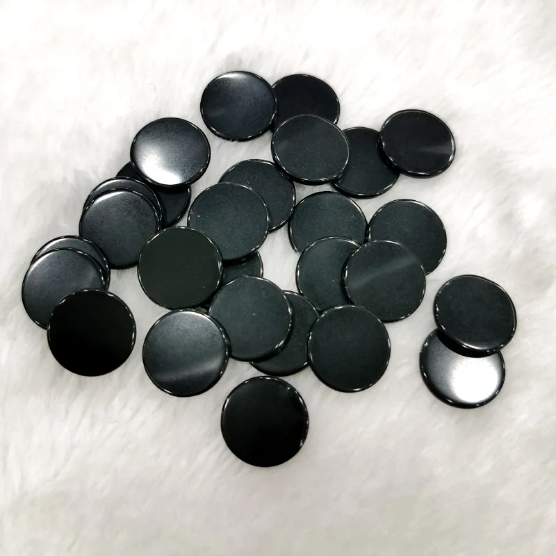 Fashion good quality Natural Obsidian stone 16mm Double flat round cabochon 12PC Ring Earring necklace Accessories