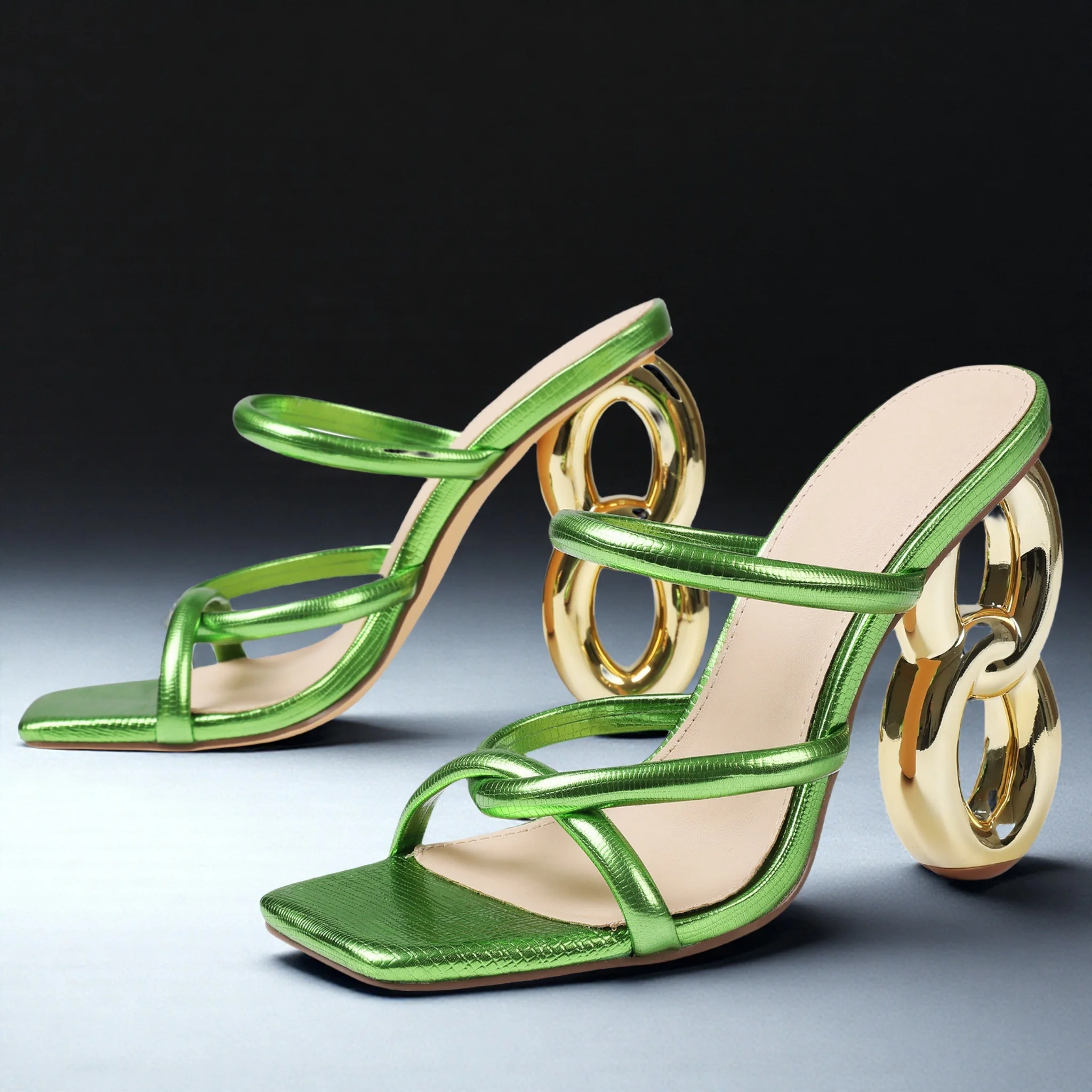 

GIGIFOX новые стильные женские летние уличные сандалии, шлепанцы на высоком каблуке, модельная обувь без шнуровки с открытым носком, модная обувь, дышащая обувь