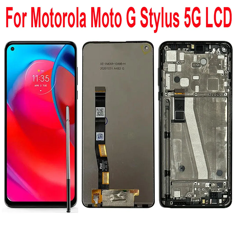 

6,8 "для Motorola Moto G Stylus 5G ЖК-дисплей сенсорный экран дигитайзер в сборе Замена для Moto G Stylus 5G LCD с рамкой