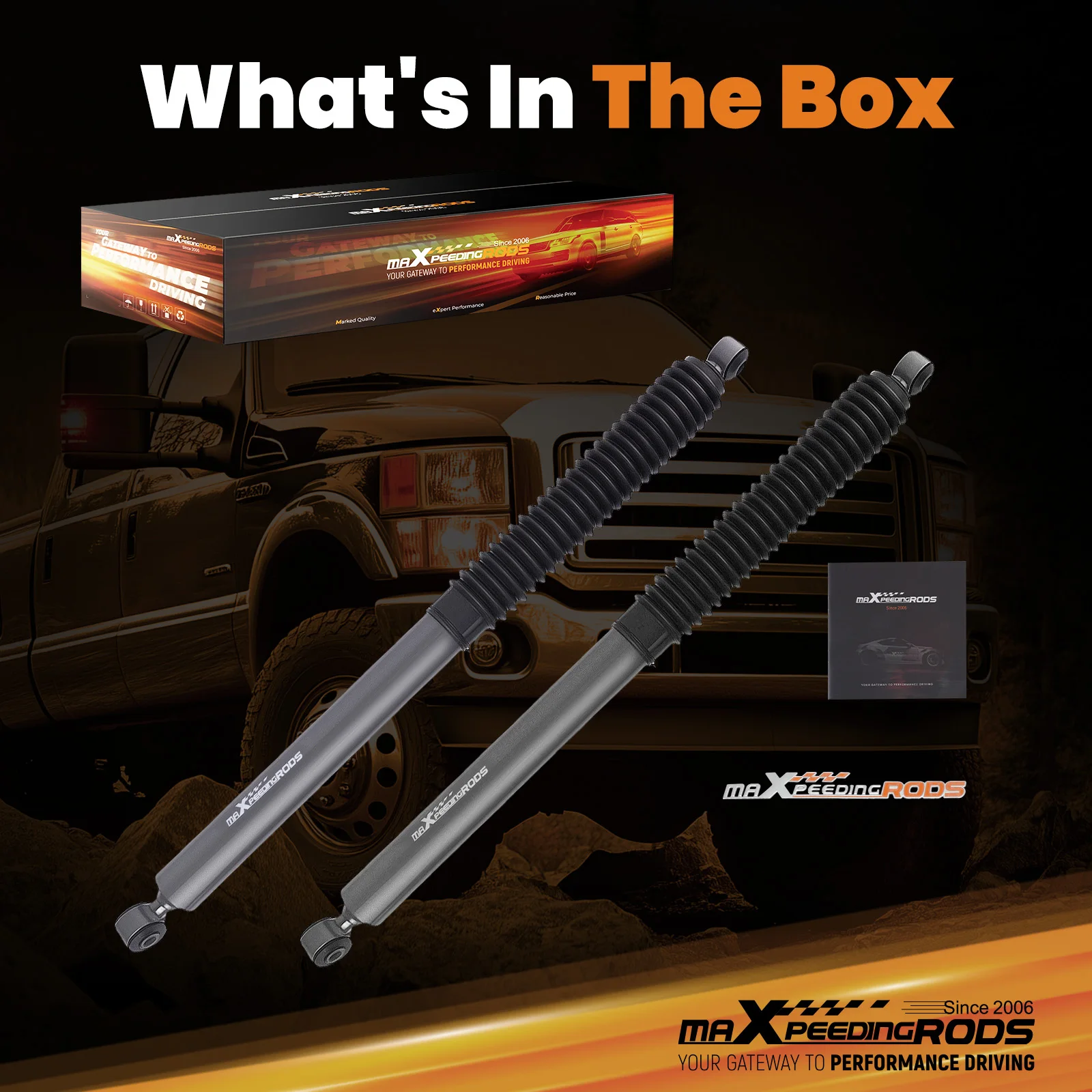 Heavy Duty Rear Lift Shocks Pair for Ford F-250 F-350 Super Duty 99-16 2.5-4.5" view 4