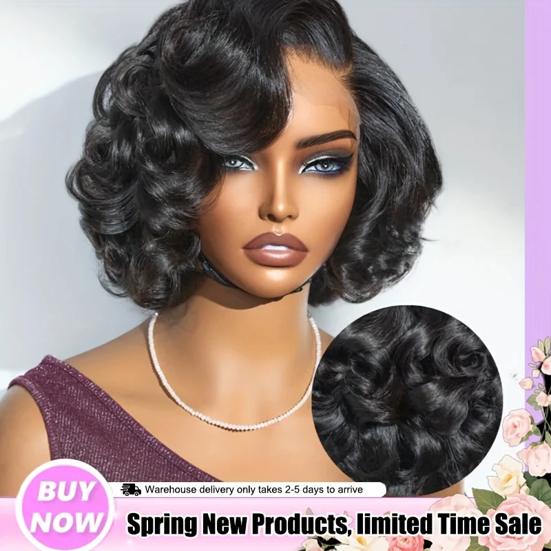 

13x4 Lace Front Wigs Human Hair Pre Cut Lace Ready to Wear Glueless Wig Human Hair Body Bob Wig For Women
