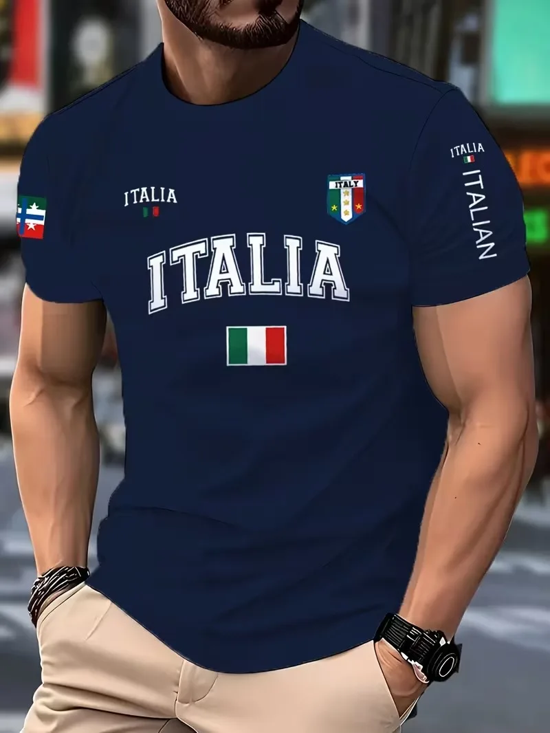 

Italia Flag 3D Printed Jersey Summer Fashion Short Sleeve Casual Mens Sports T Shirt Quick Dry Breathable Football T-shirts tops