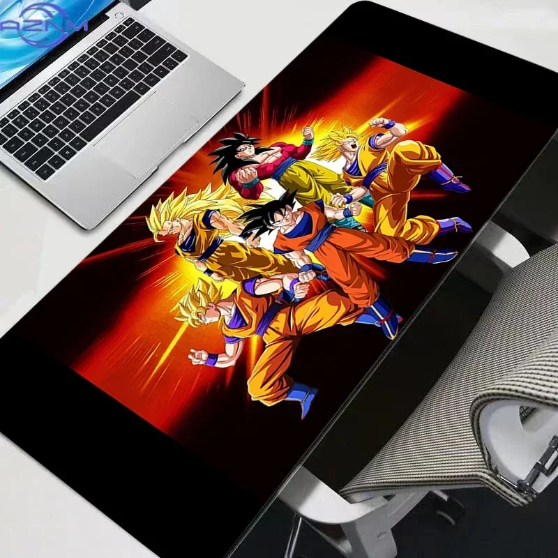 Dragon Ball Z Kakarot Anime Mouse Pad, Rubber Non Slip Gaming Desk Mat, Orange Background Group Character HD Print Mouse Pad, Sm