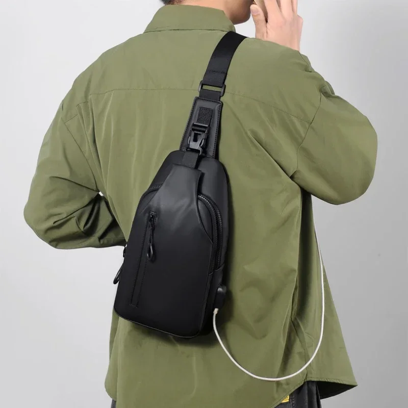 New Men's Chest Bags Fashionable and Simple Business Shoulder Bag Wear-resistant Crossbody Bag for Business Trips and Travel