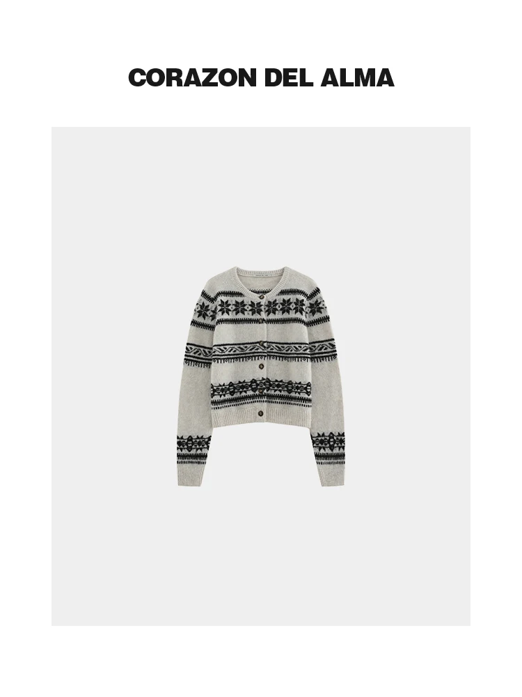 

Кардиган Cisas Limited Edition Aosphere Sea Island из смесовой шерсти с винтажным цветочным узором для женщин