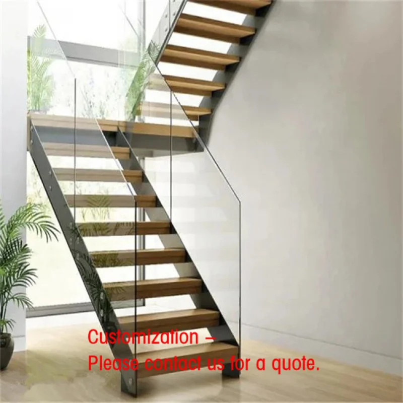 custom.CBMmart Affordable Walnut Slab Granite Loft Indoor Folding Wood Stairs Floating and Straight Stairs Staircase