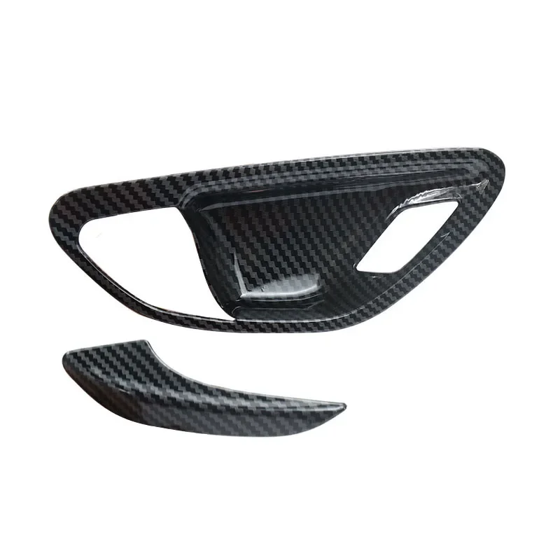 Carbon Fiber Look Car Interior Door Handle Door Bowl Cover Trim Frame For Mercedes Benz C E Class W205 W213 GLC X253