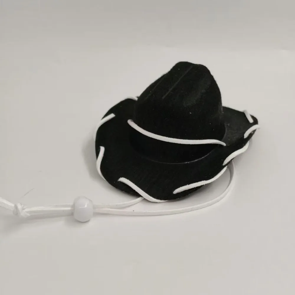 

Head Wear Adjustable Dog Cowboy Hat Handmade Stitched Secure Fit Cat Sunscreen Hat Breathable Dog Visor Cat For Small Pets
