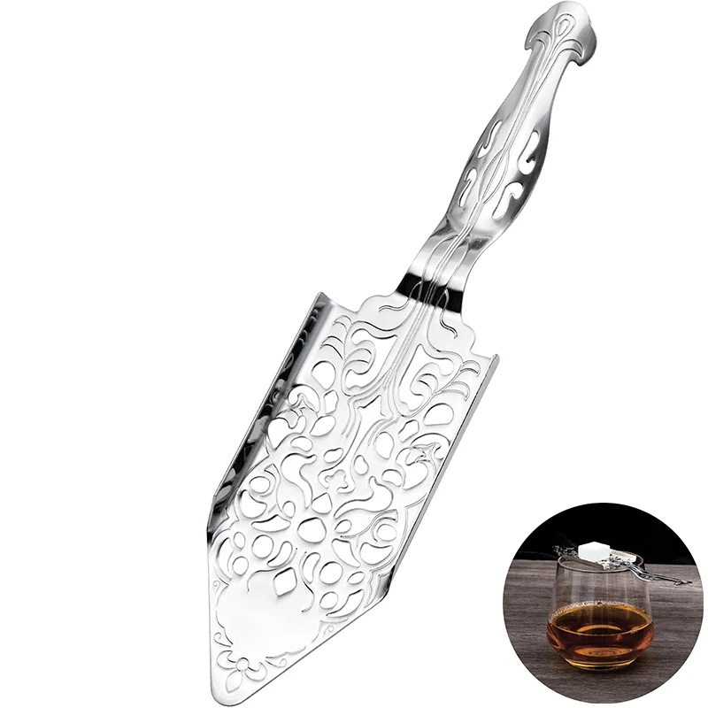 Absinth-Löffel aus Edelstahl 304, Vintage-Hohldesign, Wermut, Cocktail-Tropfer, Bar, Glasbecher, Trinkfilterlöffel JT423