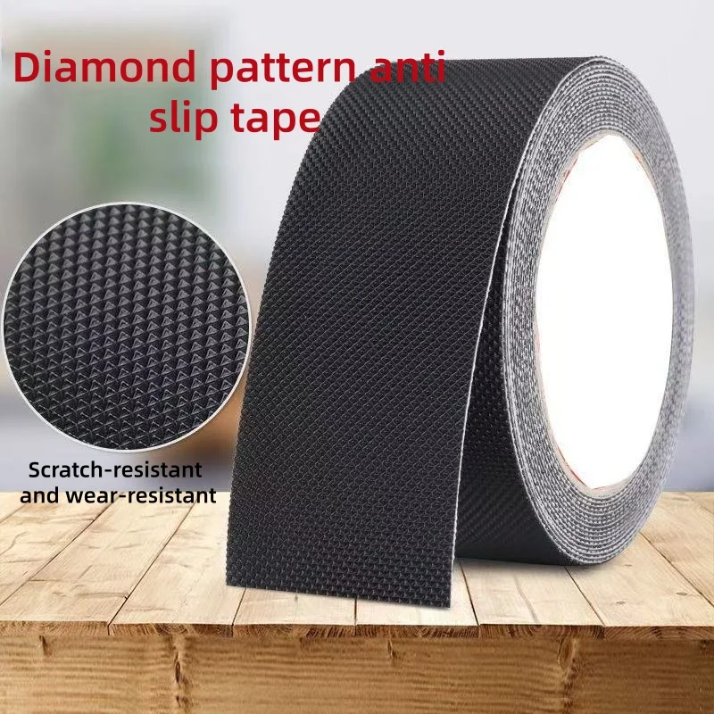 Black Rubber Anti-Slip Tape, Waterproof, Wear-Resistant, Anti-Drop, Non-Slip Sticker, Used for Stairs, Kitchens, and Bathrooms