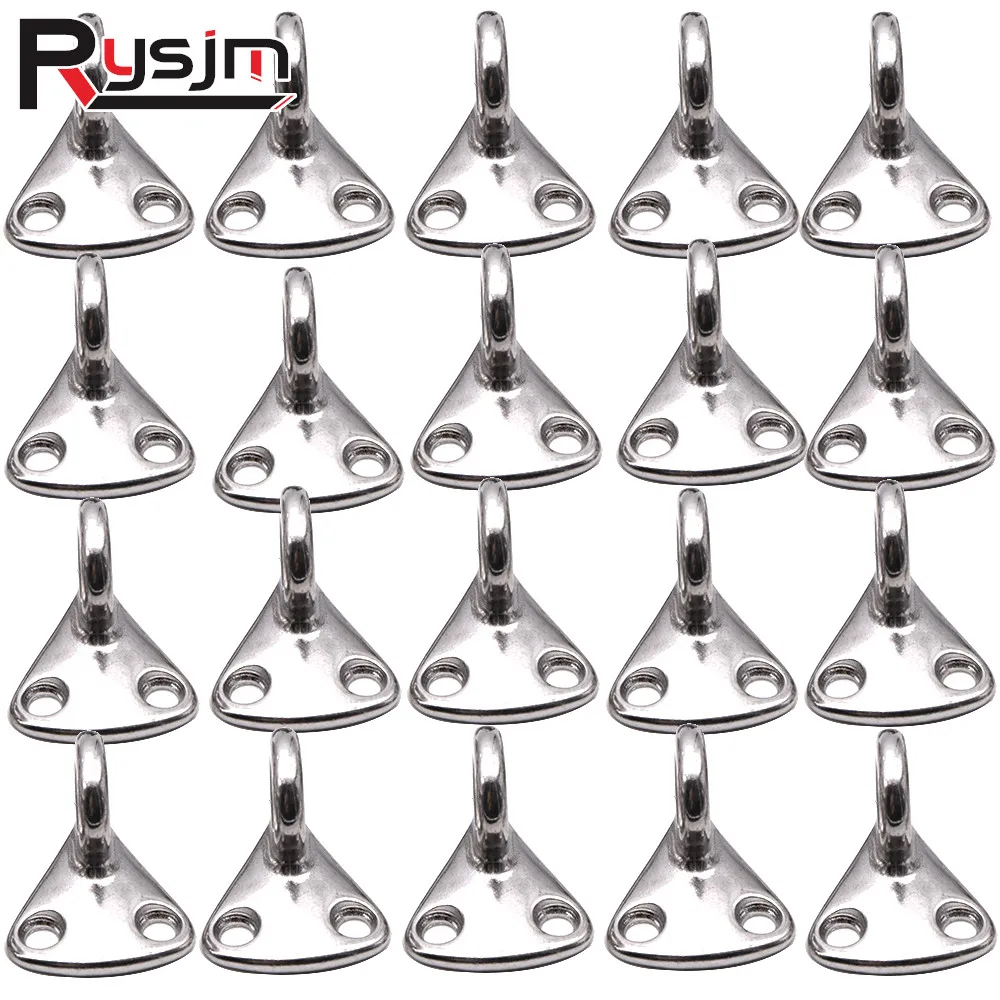 HD 20Pcs Marine Polished 316 Stainless Steel Boat Eye Fender Hook Closed 35mm Size Spring Clip Fender Eye Hook Boat Accessories