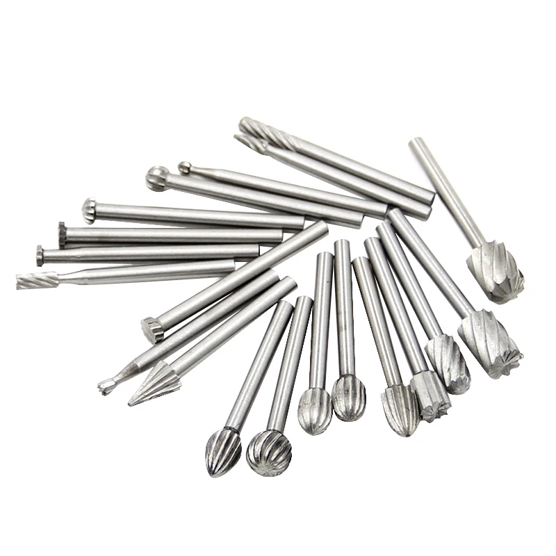 20 Delige Set Van 3Mm Elektrisch Slijpen Hogesnelheidsstaal Houtwerk Roterende Vijl Carving Diy Grind Kop Frees Set Accessoires