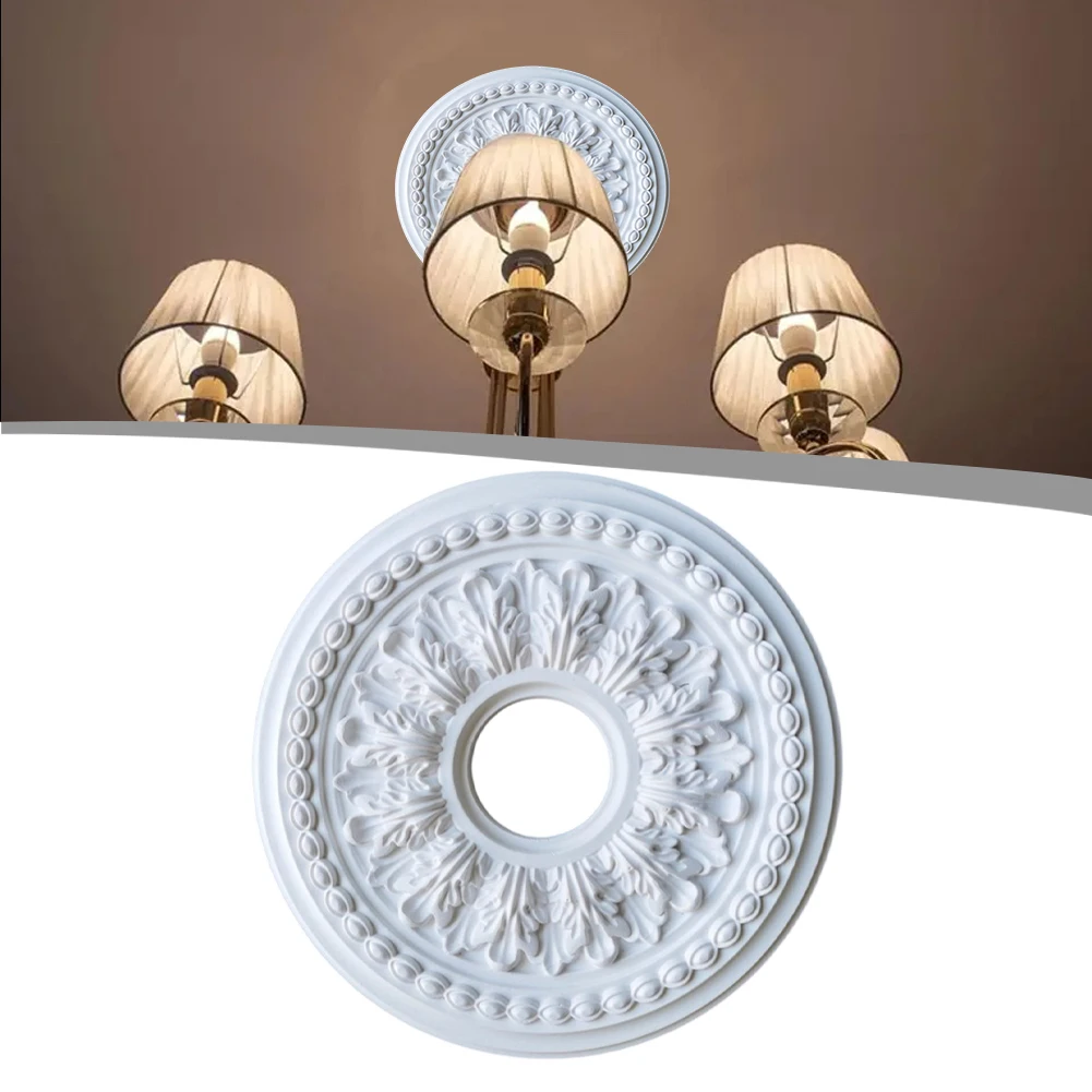 1pc Home Round PU Decorative Ceiling Fan Lamp Cover 26/35cm Ceiling Shape Decoration Lamp Ceiling Light Panel For Lighting Setup