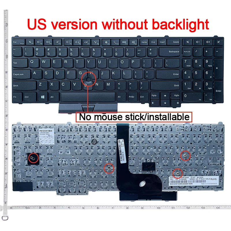 US English NEW Laptop Keyboard For Lenovo Thinkpad P50 P70 P70S P51 P71