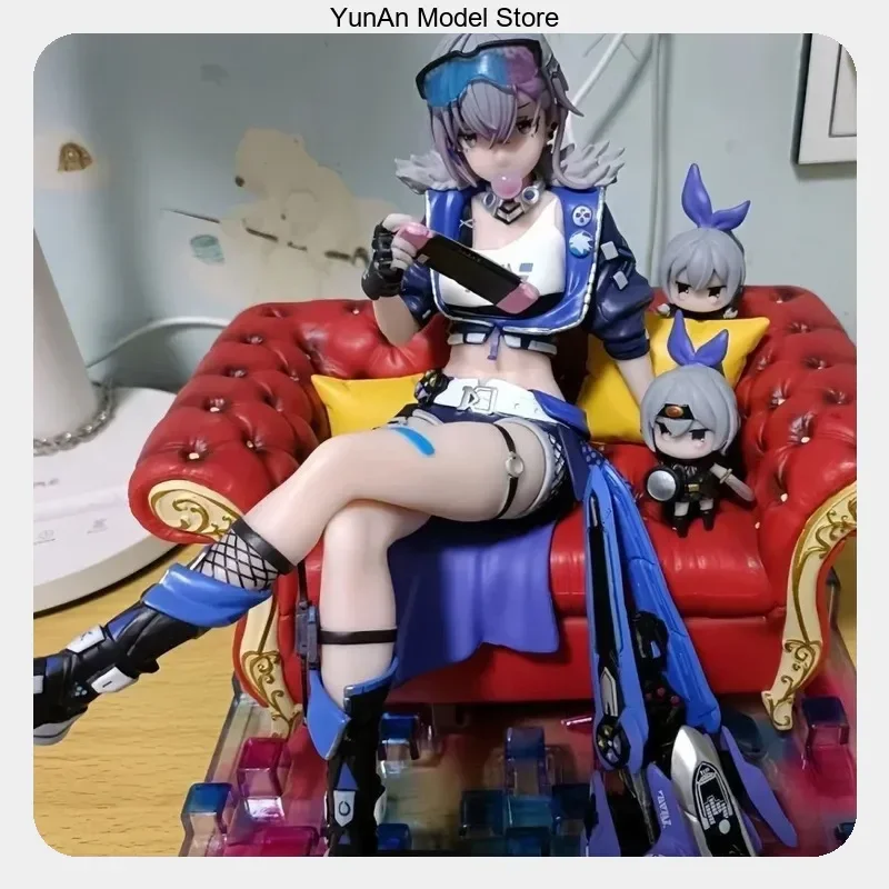 Anime-Figur, Modellstatue, Sammlung, Desktop-Dekoration, Ornament, 23 cm, silberner Wolf, sitzende Pose, Geschenke für Fans