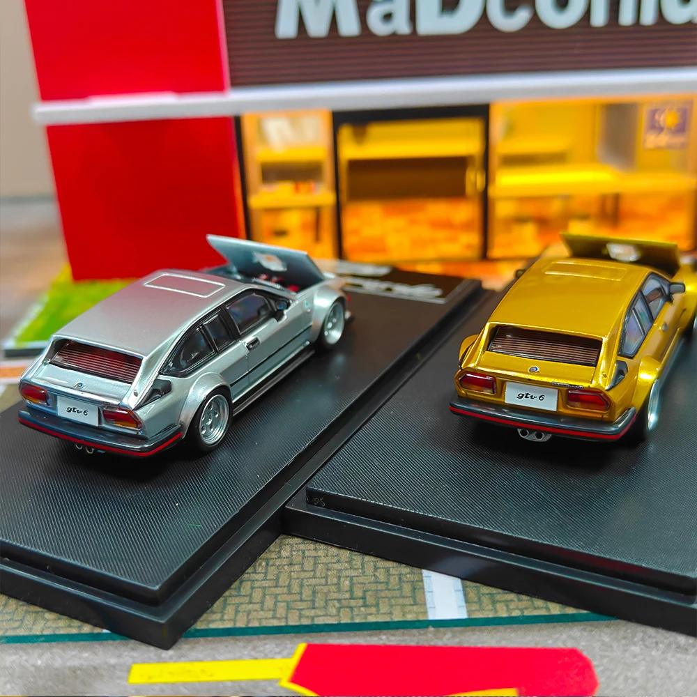 Spot RM Rhino 1:64α معامل روميو GTV6 جسم عريض، غطاء مفتوح من خليط معدني، نموذج سيارة #5