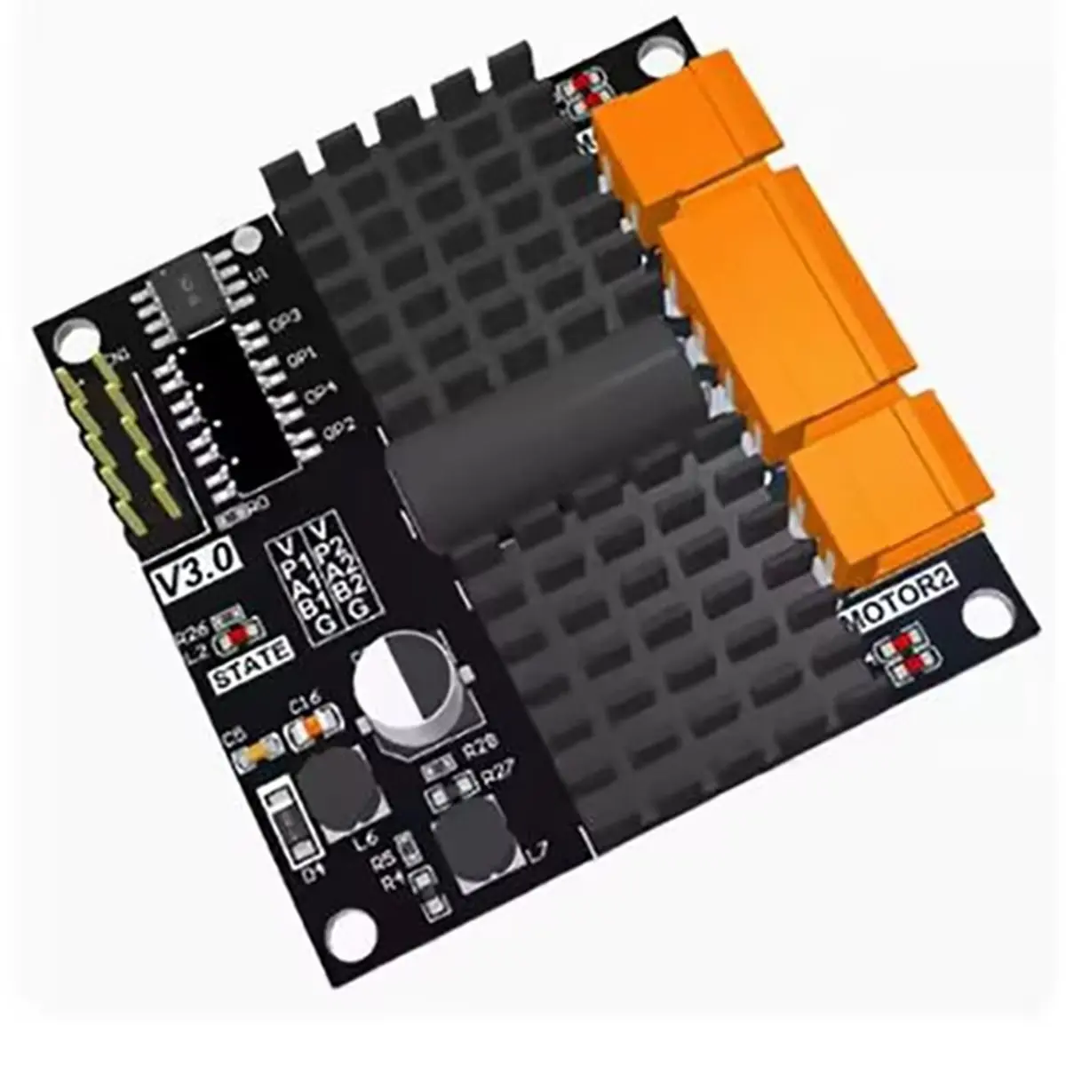 

(ABAB) Плата модуля управления двумя двигателями постоянного тока 12В/24В 12А, H-мост, аналог L298N BTS7960 10А