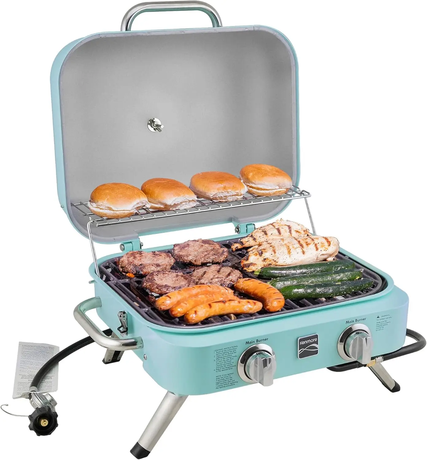 

Портативный настольный газовый гриль в стиле ретро с 2 конфорками