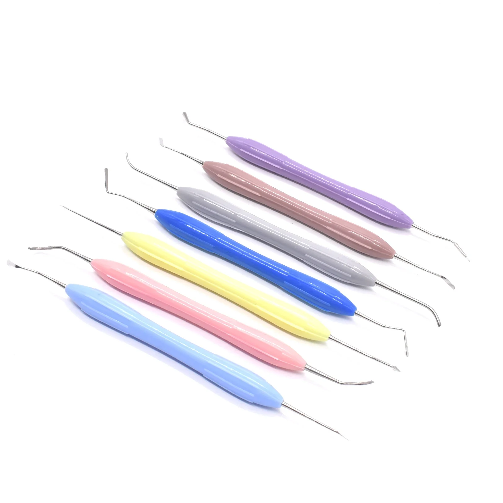 Dental Double Ended Stainless Steel Resin Filler Set Composite Resin Filling Spatula Silicone Handle Dental