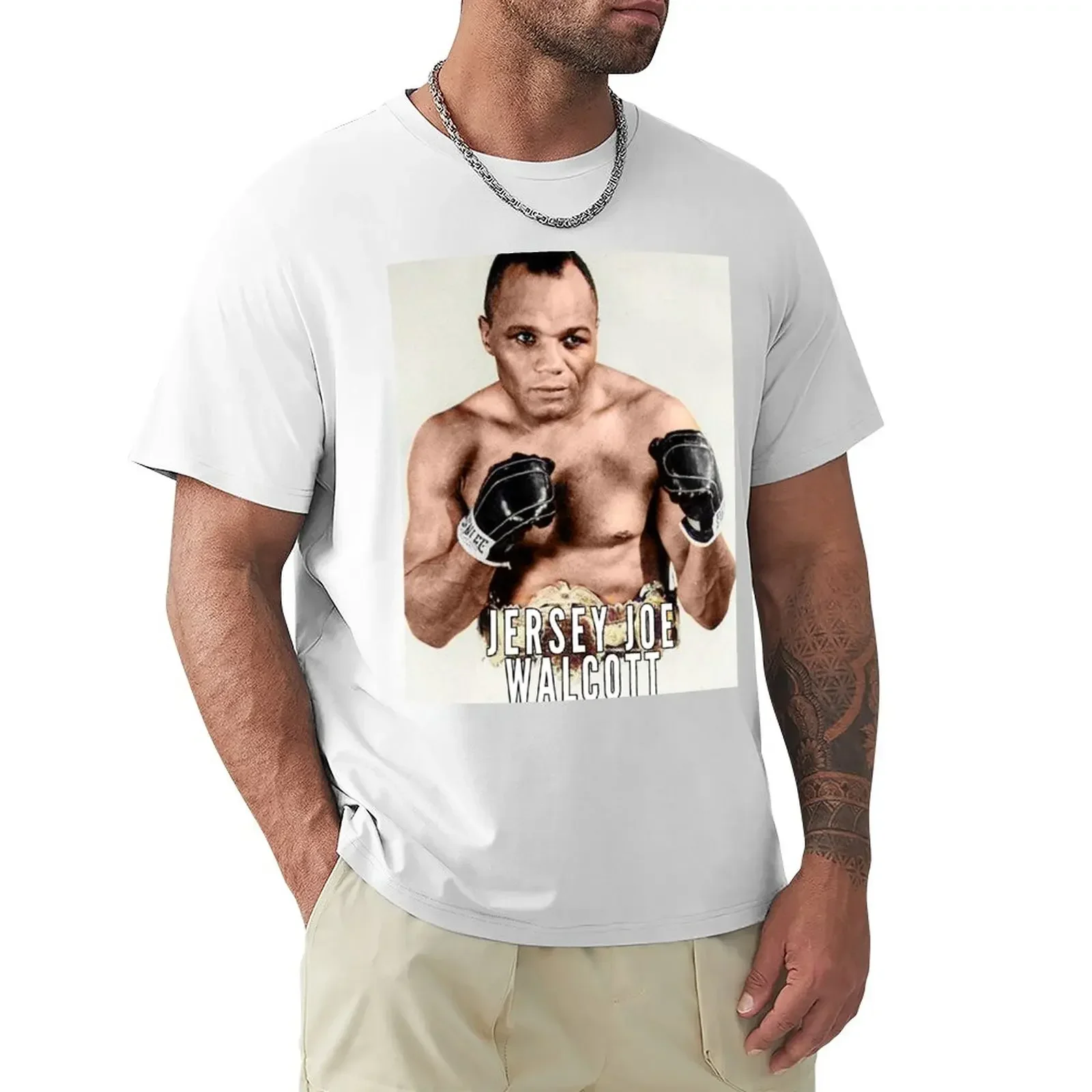 Jersey Joe Walcott Boxing Legend Colorized Shirt Summer fashion New Arrival Cotton Short heavyweight Round Collar Outfits funny