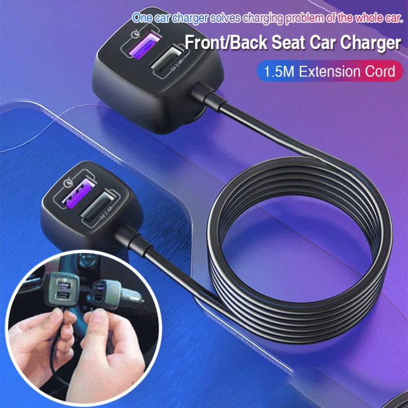 MultiFunctional 4Port Car Charger with Fast Charging for All Your Devices on the Go