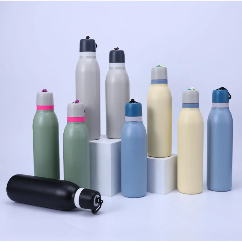 

Цвет макарон, термос из нержавеющей стали, портативная чашка для улицы, модная тенденция, спортивная бутылка для воды большой емкости, 24 унции