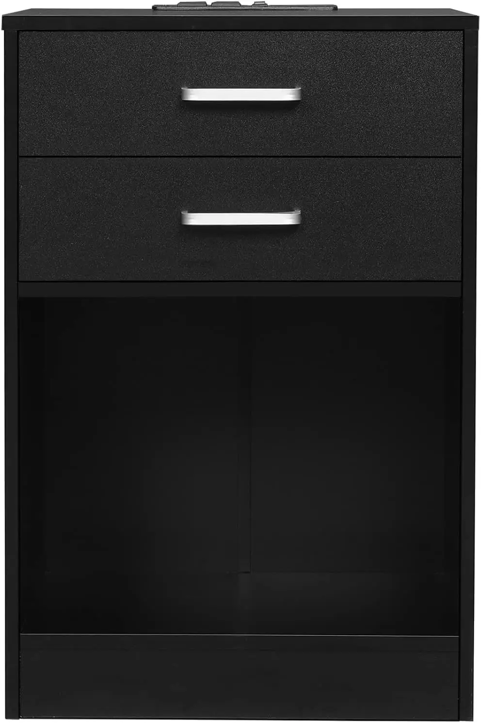 Night Stand Set 2,Black Nightstand with Charging Station & Drawers,Night Stands for Bedrooms Set of 2,Bedside Table wit image 6
