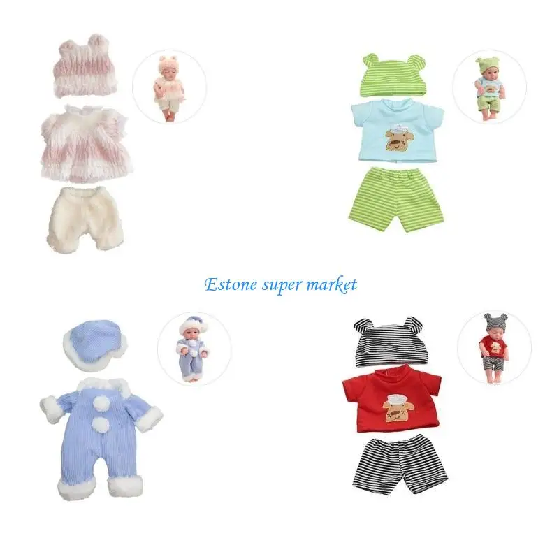 090B 3pcs Doll Clothes Hat&Shirt&Short Pants Suit for 30cm Uniform Doll Girls