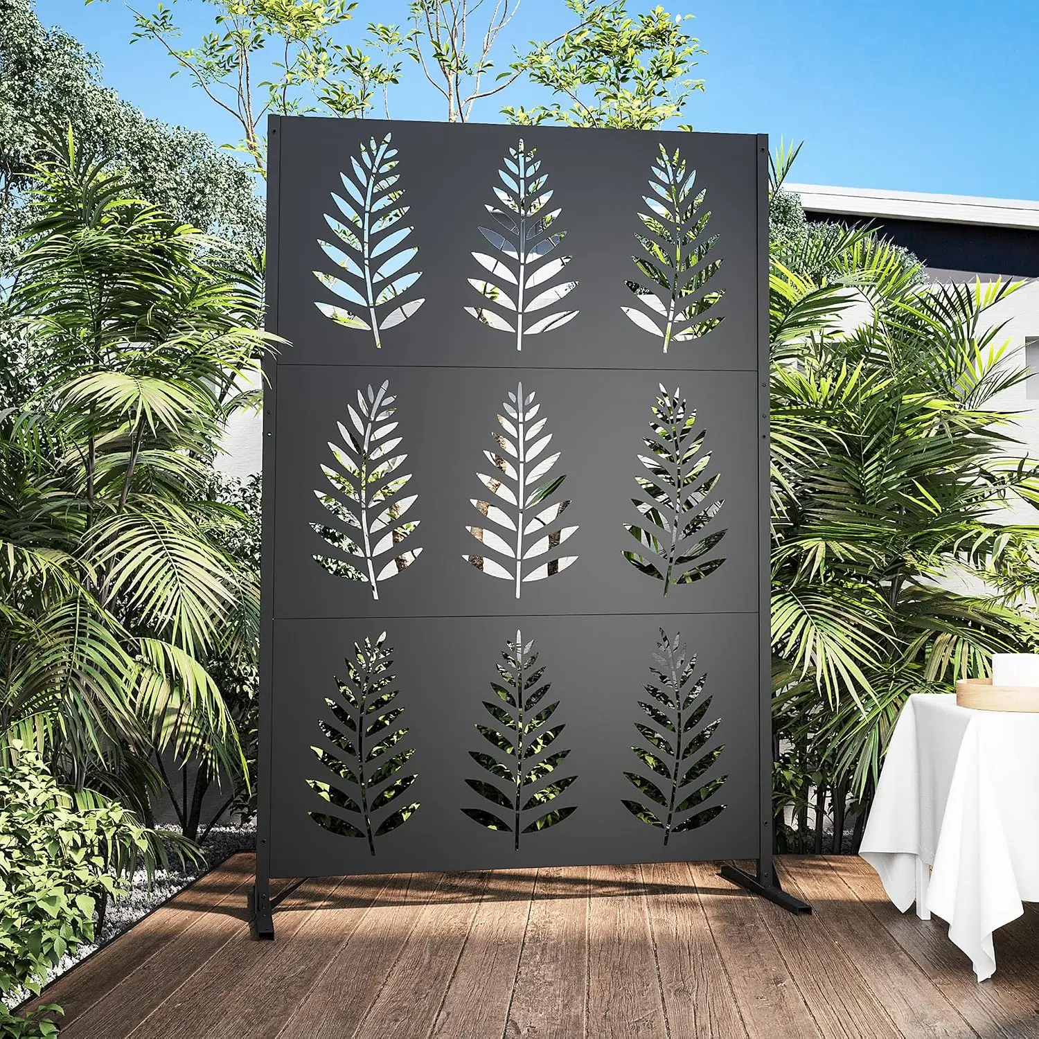 Modern Shade 4x6 FT Metal Privacy Screen with Artistic Modular Designs, Customized