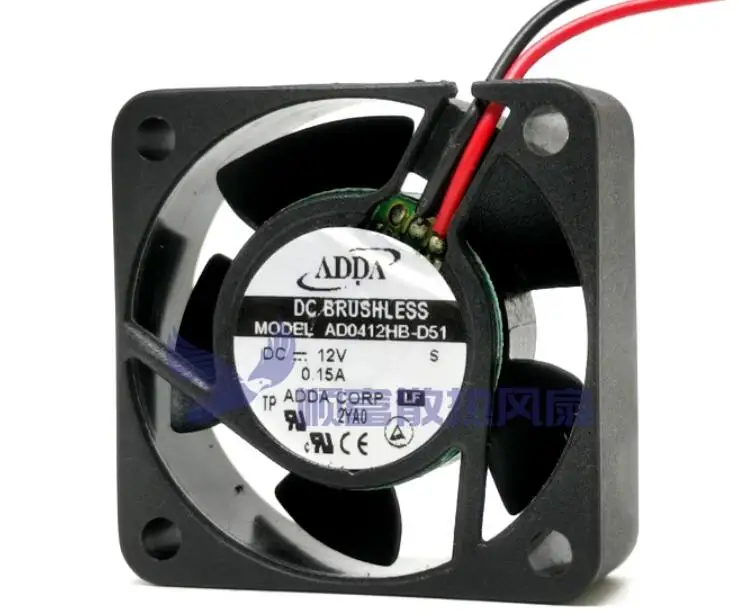 

ADDA AD0412HB-D51 DC 12V 0.15A 40x40x15mm 2-Wire Server Cooling Fan