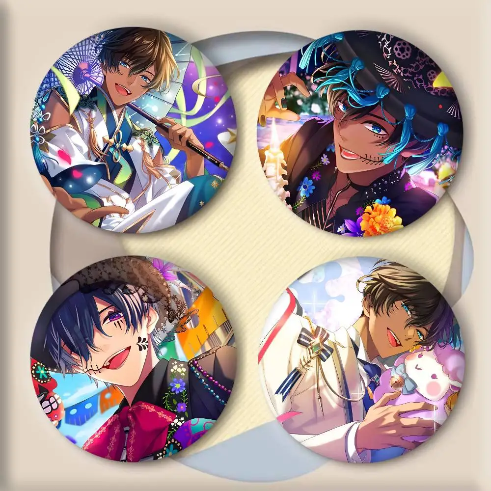 Cartoon Anime Game O-Obey M-Me Simeon Badges Round Cosplay Pin Bag Decor Fans Collect Friends Gifts Brooch