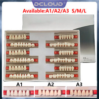 84Pcs/Set Dental Hard Synthetic Resin Teeth Full Denture Plastic Steel Benture A1 A2 A3 Shade  Anterior/Posterior Upper/Lower