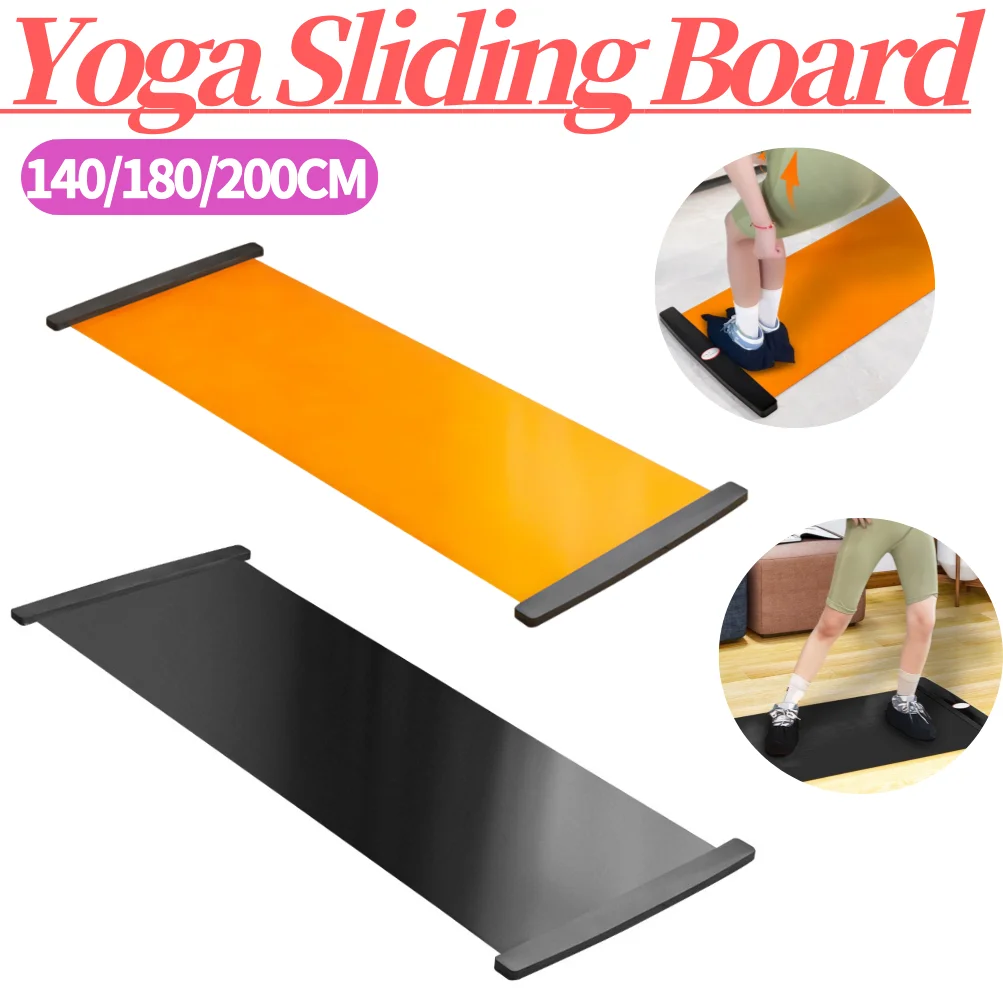 140/180/200cm Multifunctional Yoga Sliding Mat for Ice Hockey Roller Skating Leg Exercise Indoor Sliding Fitness Training Board