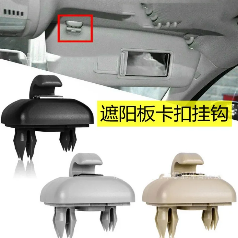 2Pcs Fit for Audi A1 A3 A4 A5 Q3 Q5 S3 S4 S5 TT Allroad 8U0857562A Grey Interior Sun Visor Clip Holder Hook Bracket Hanger 1SET