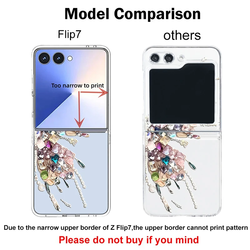 Butterfly Print Phone Case For Samsung Galaxy Z Flip 8 7 FE 6 5 4 3 5G Hard Transparent Folding Cover For Samsung Z Flip7 Flip8 view 6