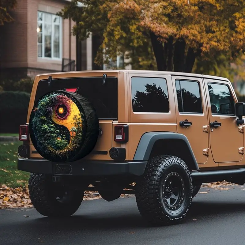 

Чехол для запасного колеса Vast Green Ecological Planet, чехол для автомобильного покрышка из полиэфирного волокна с уникальным природным пейзажным принтом для O